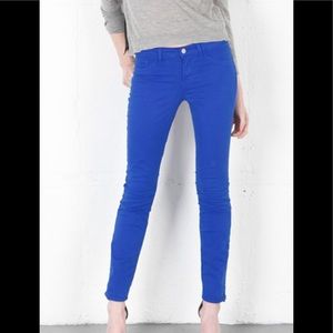 J Brand Royal Blue Mid-Rise Mid-Rise Skinny Jeans